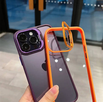 iPhone Series Kickstand Case With Luxury Invisible Camera Lens Metal Ring