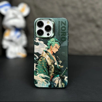 iPhone Series One Piece Zoro Anime Case With Camera Bumper