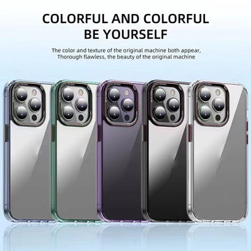 iPhone 13 Series Transparent Acrylic New Design case With Colored Border And Camera Bumper