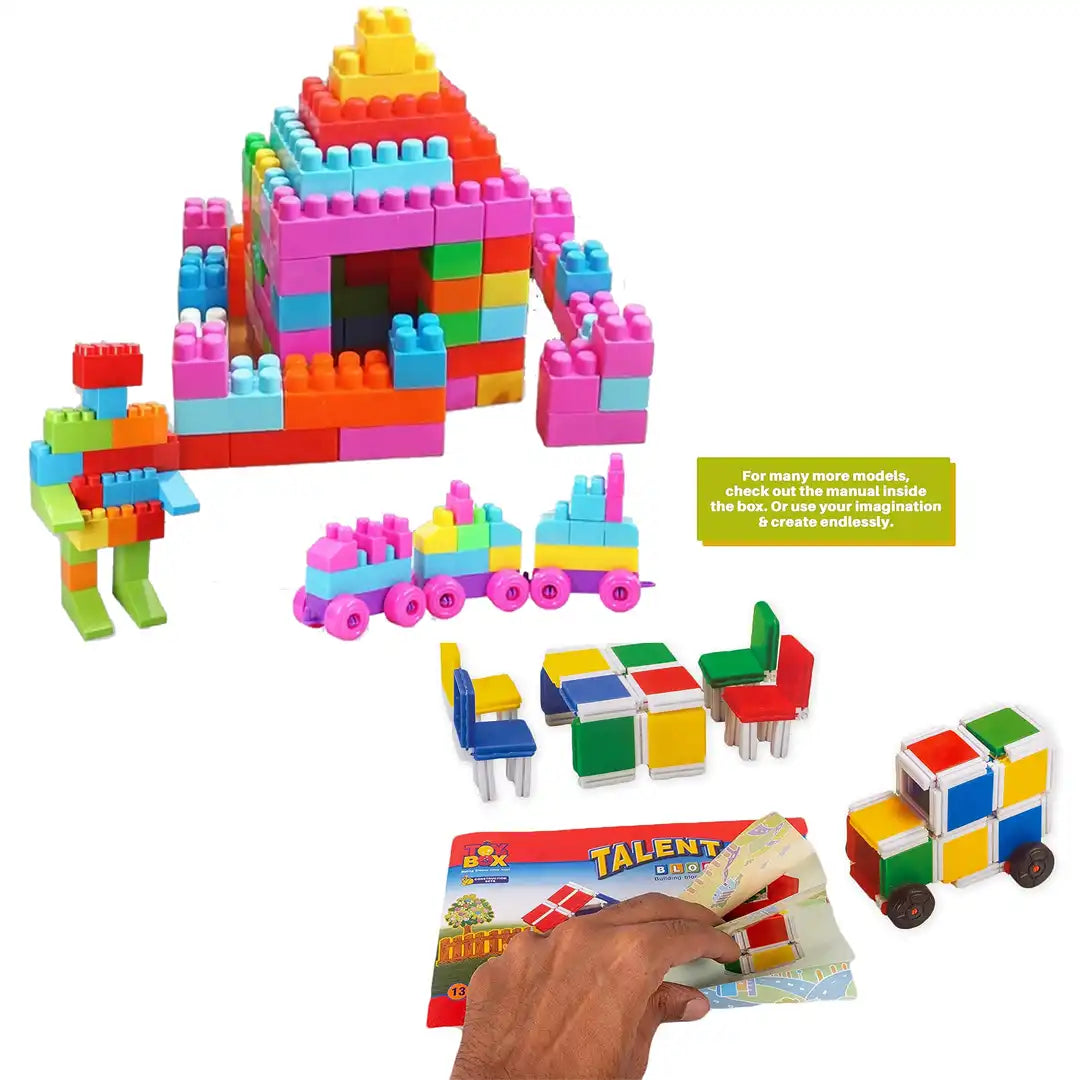 Combo Pack of 2 in 1, 100 Pcs Small Blocks and Talent Blocks