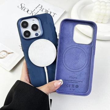 iPhone 13 Series Camouflage Magnetic Leather Case With Camera Bumper