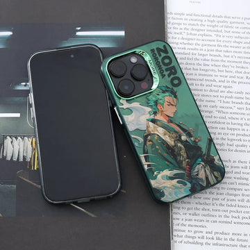 iPhone 15 Series One Piece Zoro Anime Case With Camera Bumper