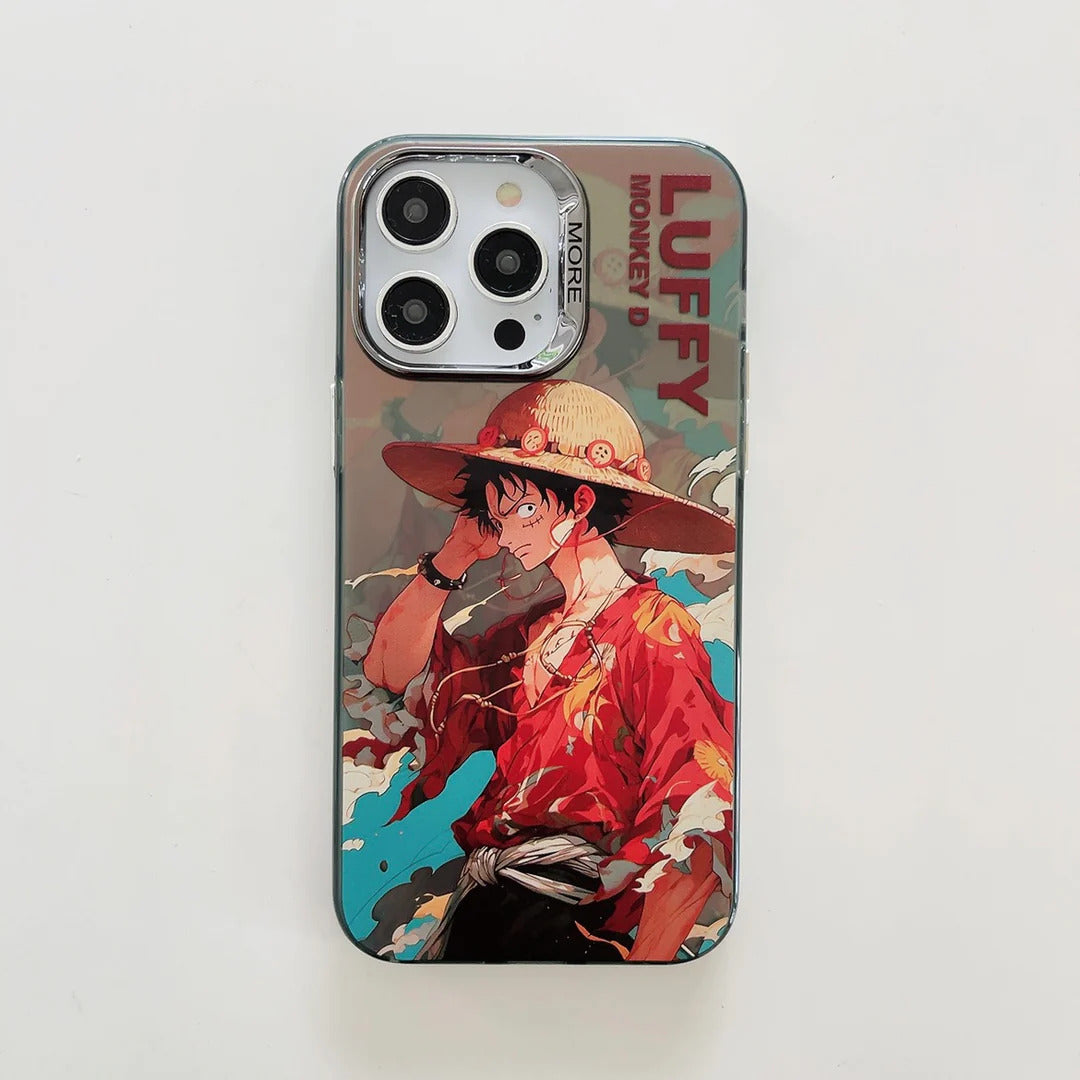 iPhone 14 Series One Piece Luffy Anime Case With Camera Bumper