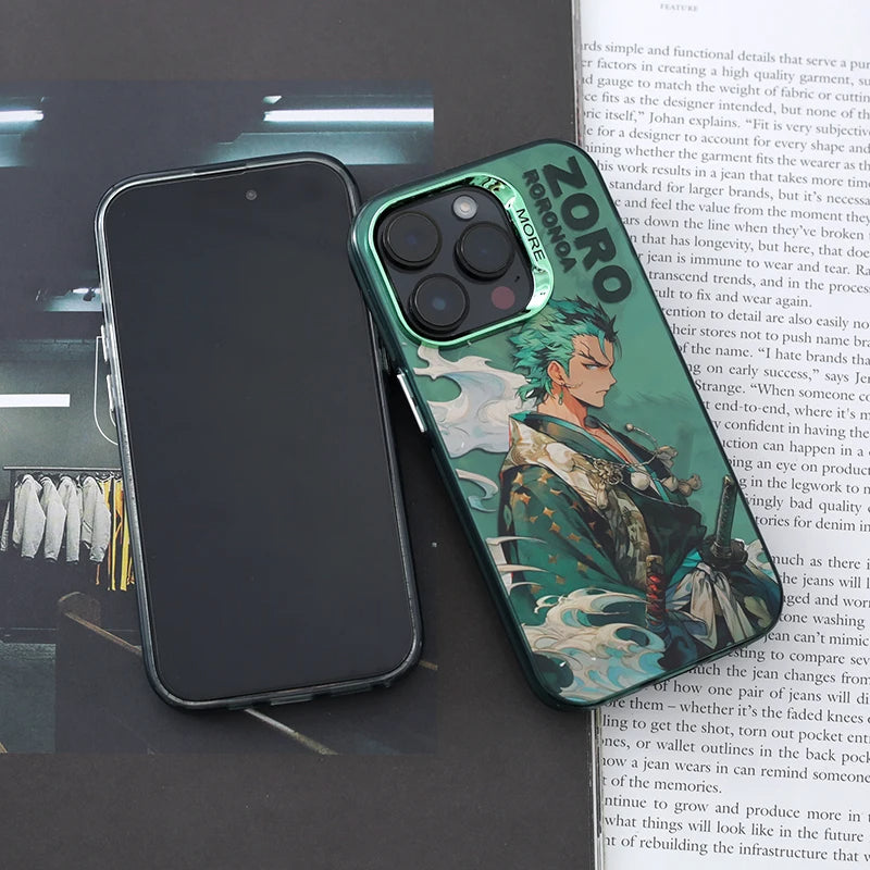 iPhone Series One Piece Zoro Anime Case With Camera Bumper