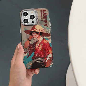 iPhone 14 Series One Piece Luffy Anime Case With Camera Bumper