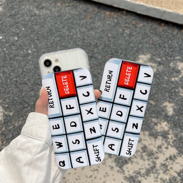 iPhone 14 Series Key Board Style Camera Case With Sliding Protection
