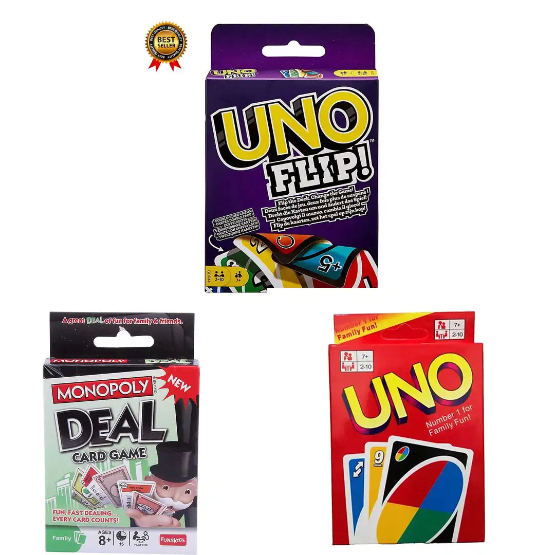 Combo Pack of 3 in 1, Mono card & uno card & uno flip