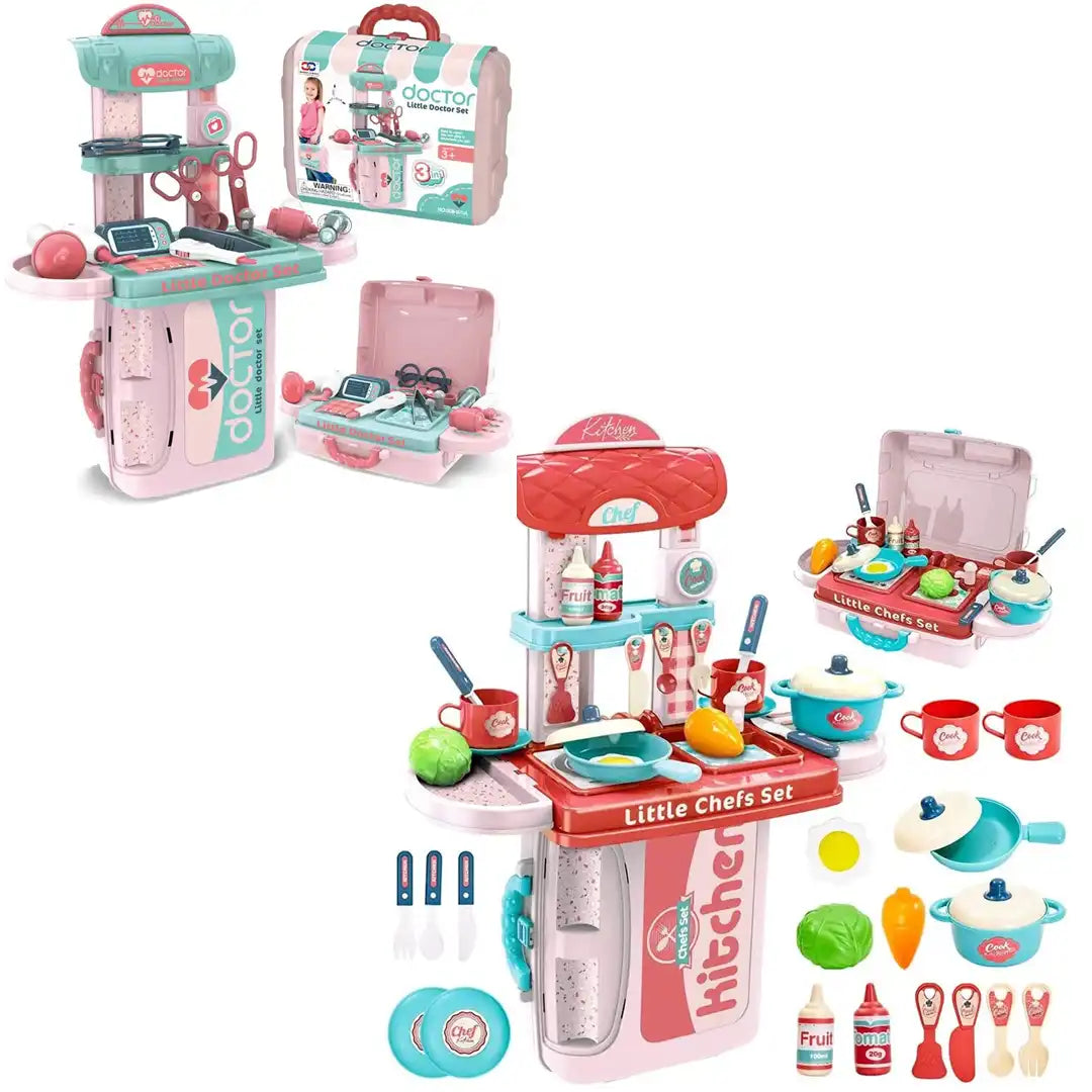 Combo Pack of 2 in 1, Doctor Set and Kitchen Set