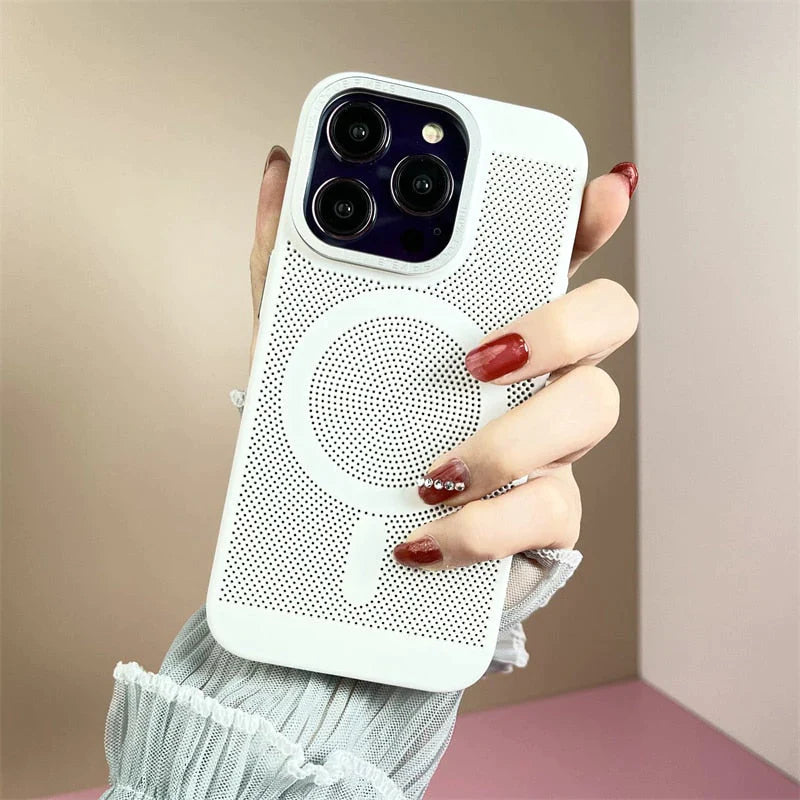 iPhone 15 Series Heat Dissipation Breathable Cooling Case With Camera