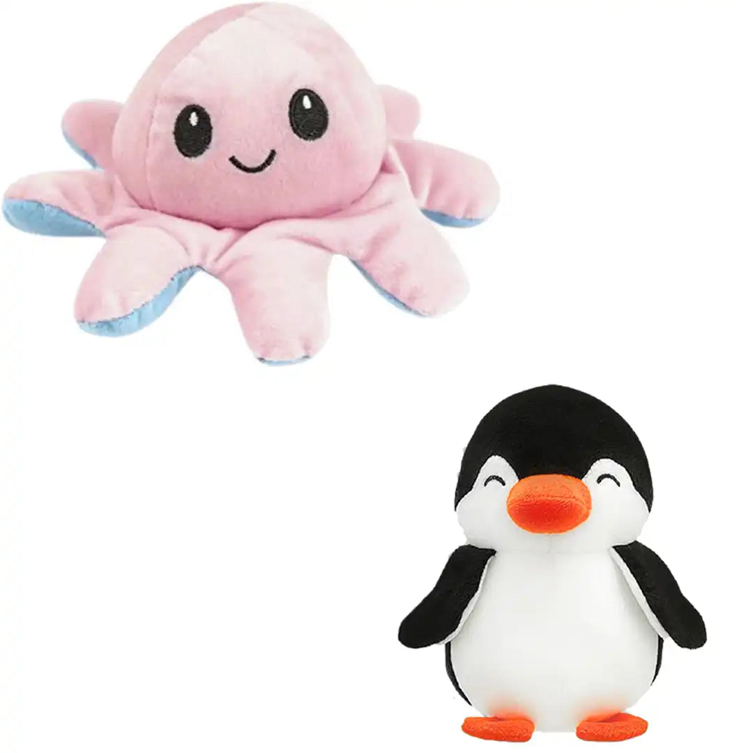 Combo Pack of 2 in 1, Jam Penguine Soft Toy and Octopus Soft Toy