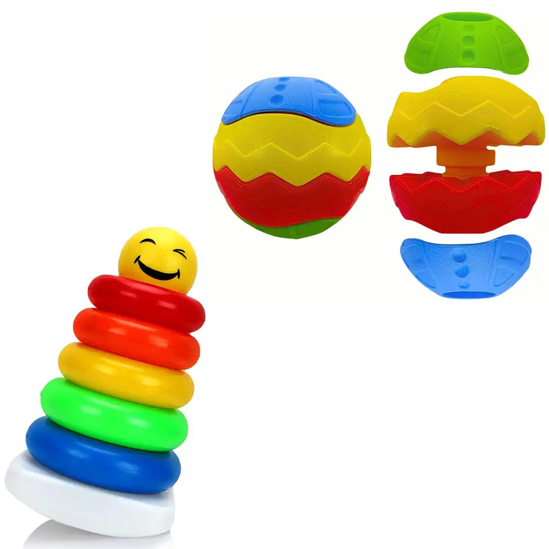 Combo Pack of 2 in 1, Magic Ball and Rings Stacking Toy