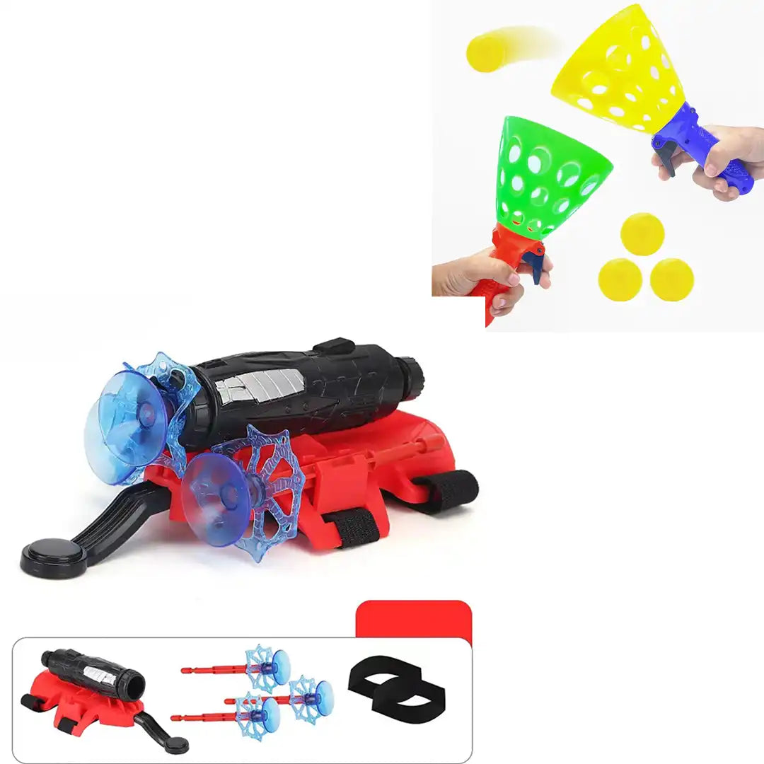 Combo Pack of 2 in 1, Spider Web Toy and Pop n Catch