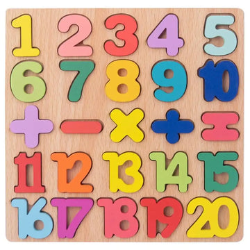 Wooden Puzzle Toddlers Toy for Kids - Numbers Puzzle Set