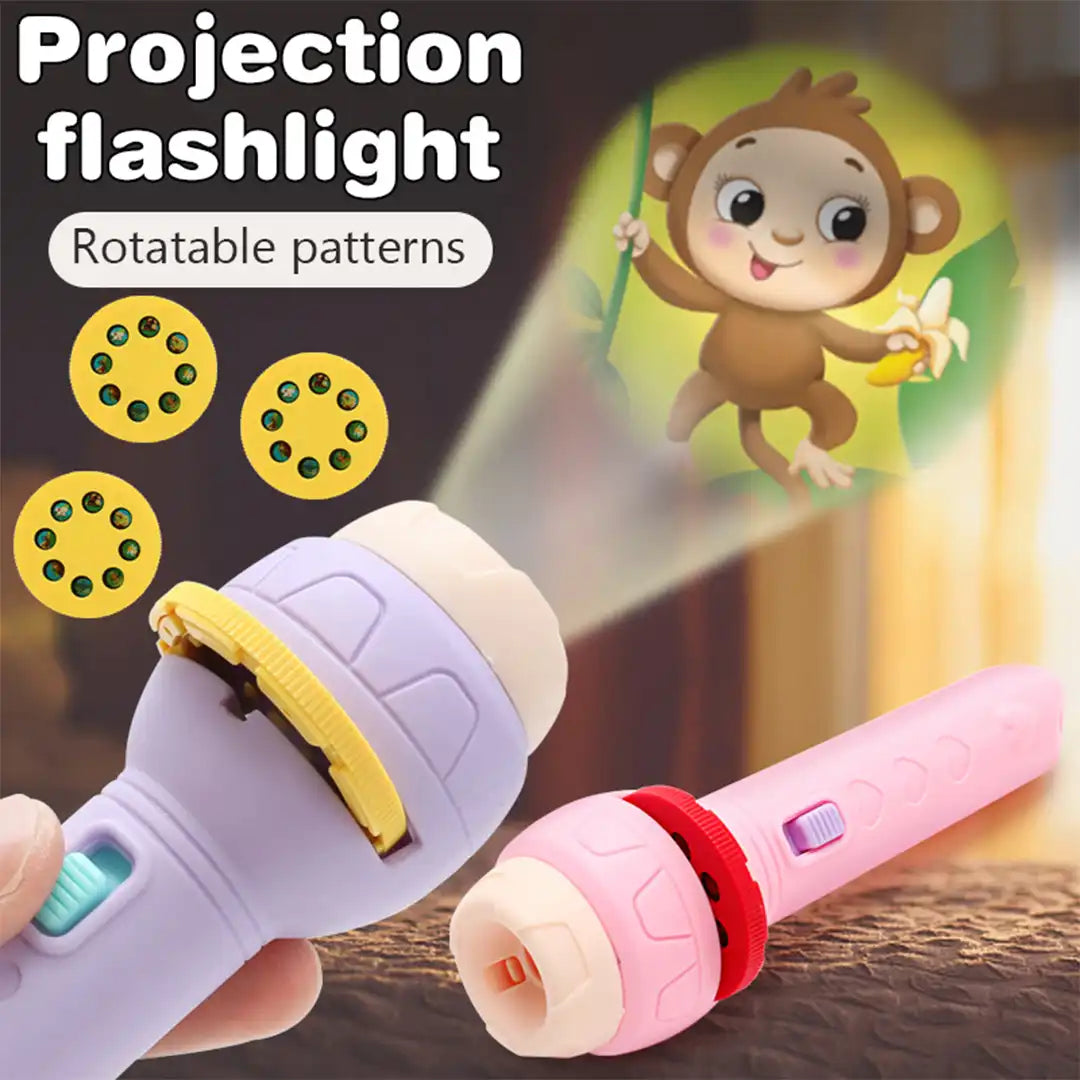 Projection Flashlight Educational Toy for Kids - Multicolor