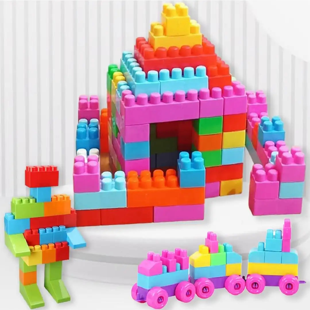 100 Pcs Blocks Toys - Play and Learn Building Blocks Construction Toy