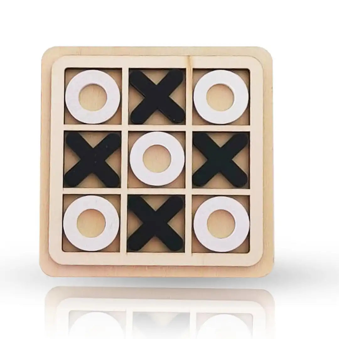 Wooden Tic Tac Toe XO Game - Cross and Zero Game Toy for Kids and Adults