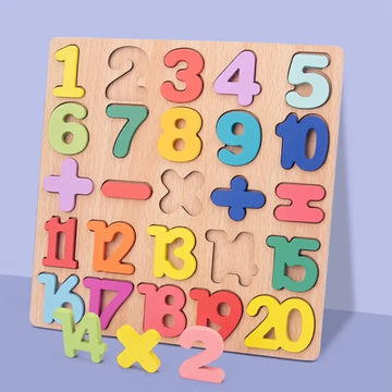 Combo Pack of 2 in 1, Wooden Alphabet Puzzle and Wooden Number Puzzle