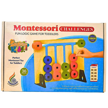 Combo Pack of 2 in 1, Wooden Memory Chess and Montessori Puzzle