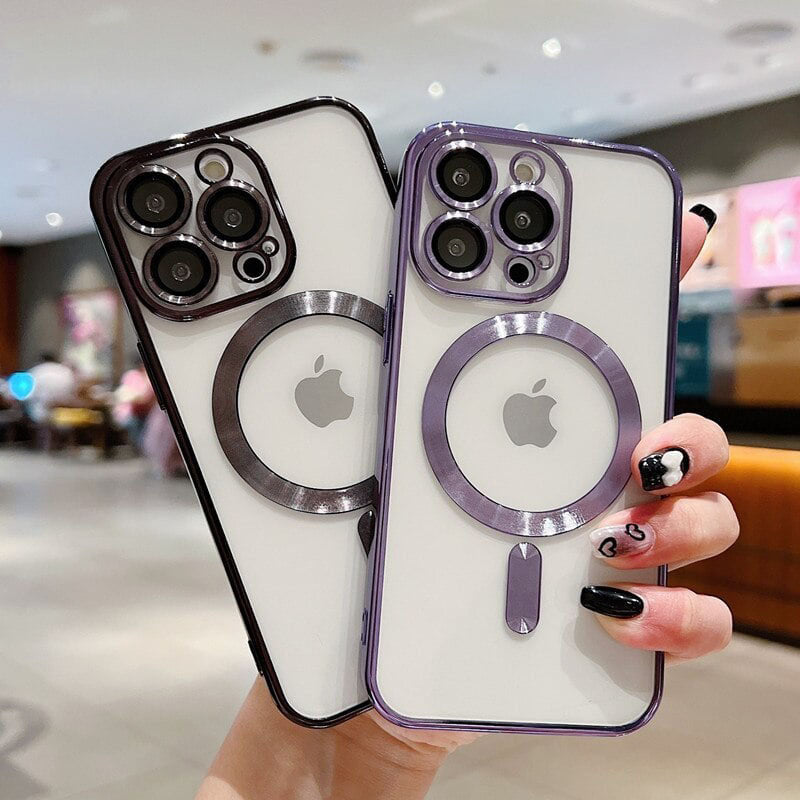 iPhone 14 Series Magsafe Plating Luxury Soft Magnetic protection Case With Camera Lens Protection