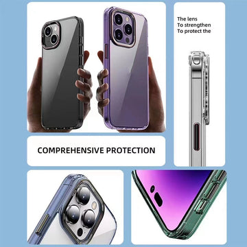 iPhone Series Transparent Acrylic New Design case With Colored Border And Camera Bumper