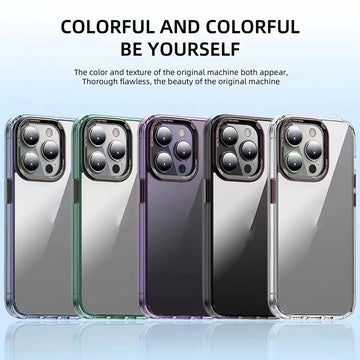 iPhone Series Transparent Acrylic New Design case With Colored Border And Camera Bumper